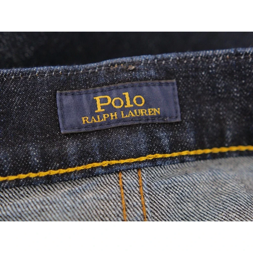 Polo Ralph Lauren‎ Mens 38Tx36 The Hampton Relaxed Straight Rope Dyed Blue Jeans